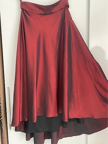 Bordo saten etek - Görsel 6