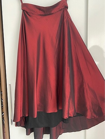 Bordo saten etek - Görsel 7