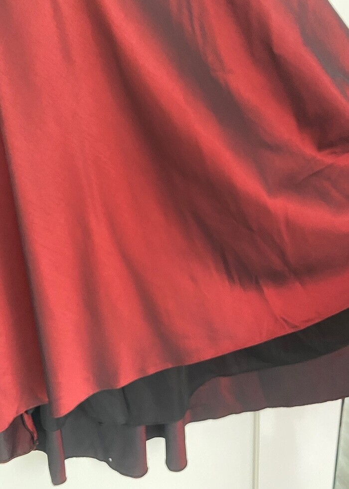 Bordo saten etek - Görsel 5