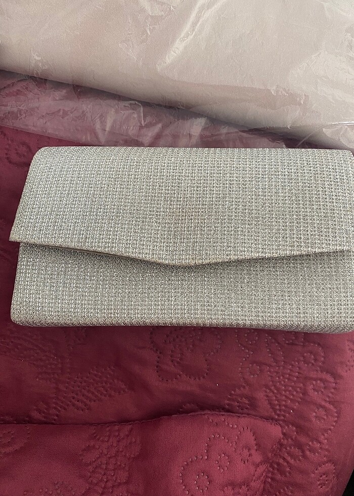 Gümüş gri simli çanta - Görsel 2