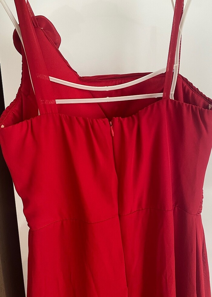 Bordo şifon abiye - Görsel 4