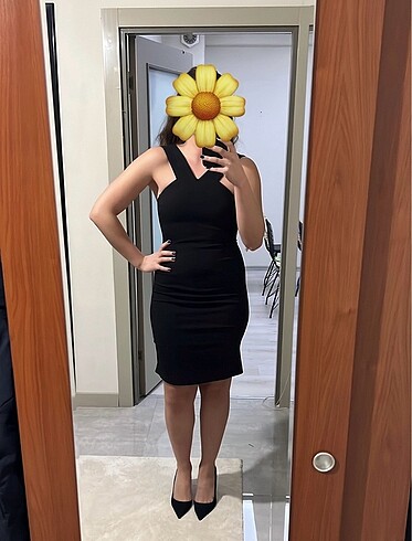 Zara Siyah kalem elbise