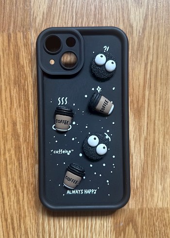 Düğmeli Siyah Bohem Telefon Kapağı