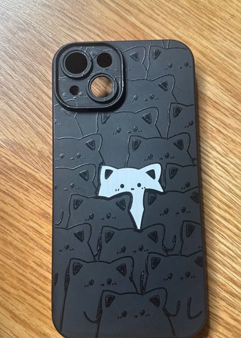 Kedili Koyu Gri Telefon Kılıfı