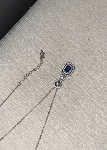 So CHIC | Safir Masalı 18K Altın Kaplama Gümüş Baget Kolye - Görsel 2