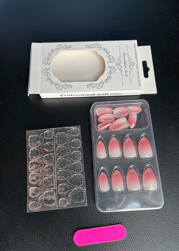 Pembe Degrade Yapay Tırnak Seti - Görsel 4