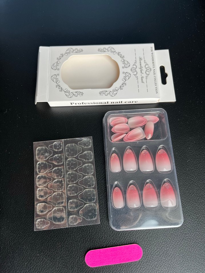 Pembe Degrade Yapay Tırnak Seti - Görsel 4