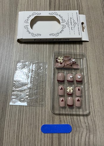 Bej Renkli Dekoratif Tırnak Seti - Görsel 4