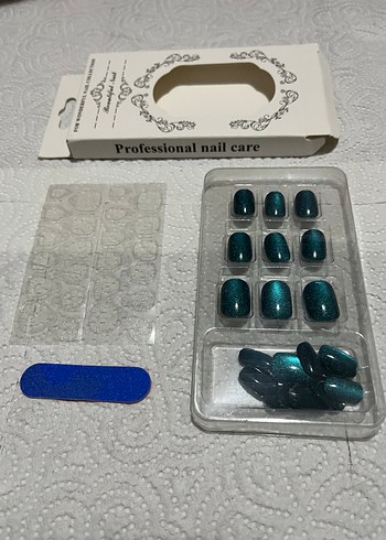 Koyu Turkuaz Takma Tırnak Seti - Görsel 4