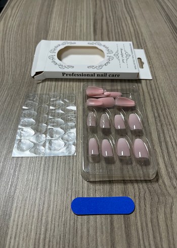 Pastel Pembe Takma Tırnak Seti - Görsel 4