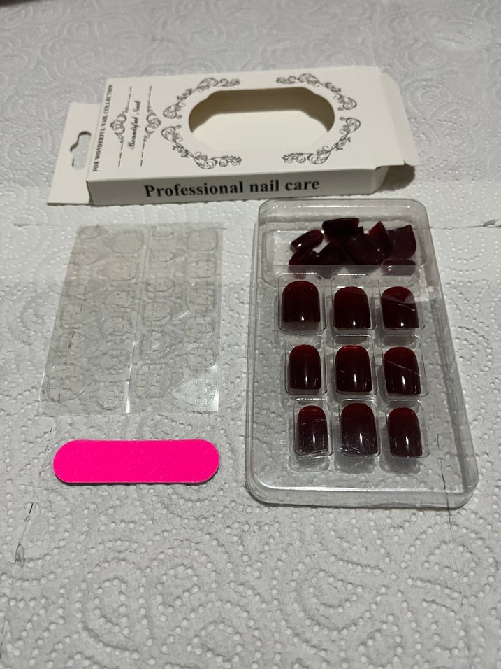 Koyu Bordo Tırnak Dekorasyonu Seti - Görsel 4