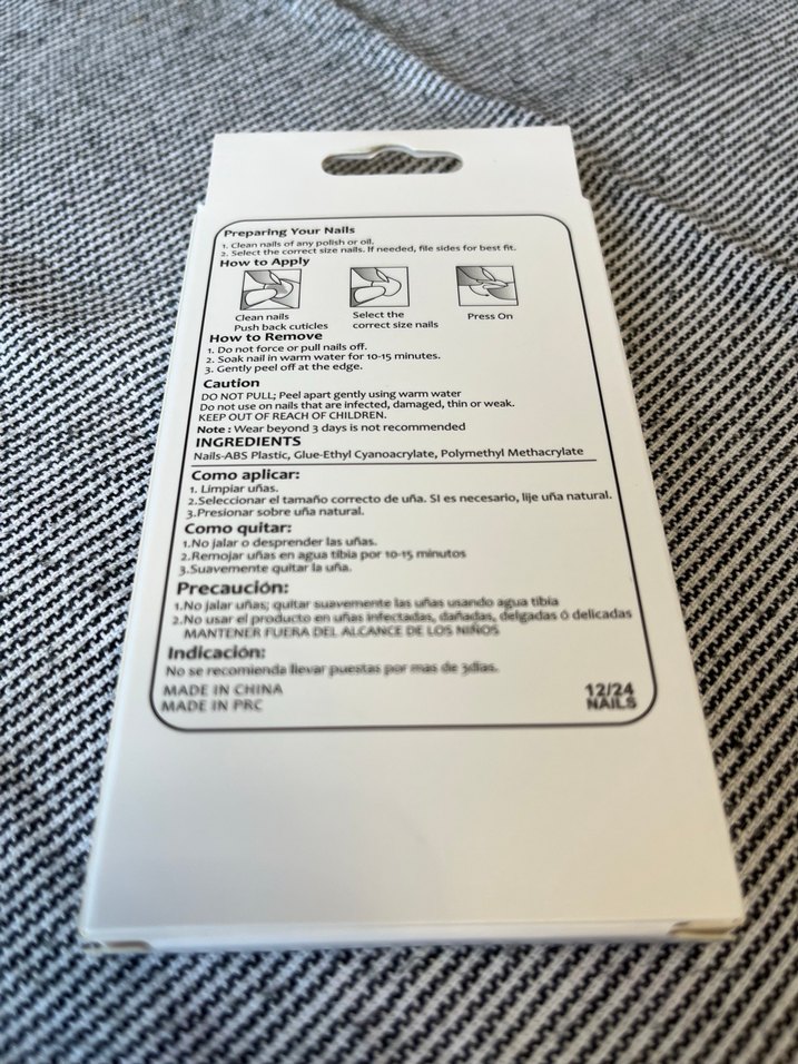 Mor Kalp Desenli Sahte Tırnak Seti - Görsel 2