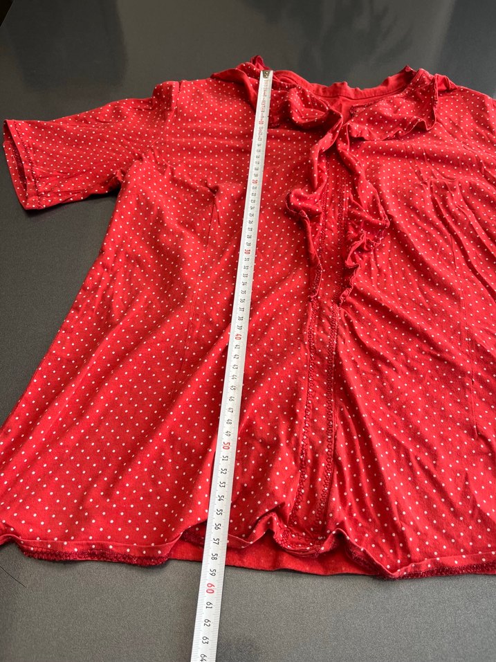 Kısa Kollu Kırmızı  Bluzu - Görsel 2