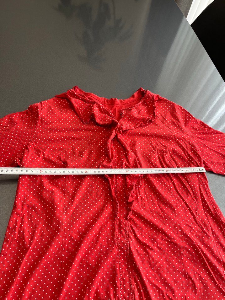 Kısa Kollu Kırmızı  Bluzu - Görsel 3