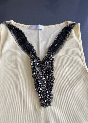 Pembe Payetli V Yakalı Kolsuz Mini Üst - Görsel 6