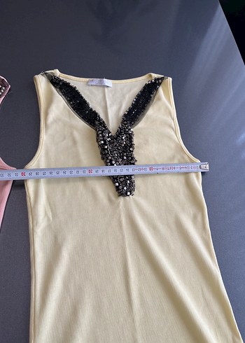 Pembe Payetli V Yakalı Kolsuz Mini Üst - Görsel 4