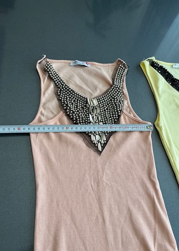 Pembe Payetli V Yakalı Kolsuz Mini Üst - Görsel 3