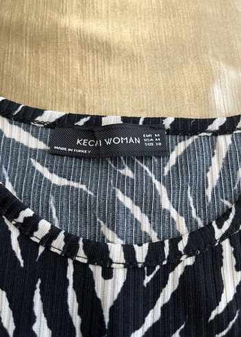 Zebra Desenli Yüksek Yakalı Crop Top - Görsel 4