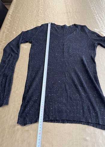 Gri Uzun Kollu  Kadın Kazak - Görsel 2