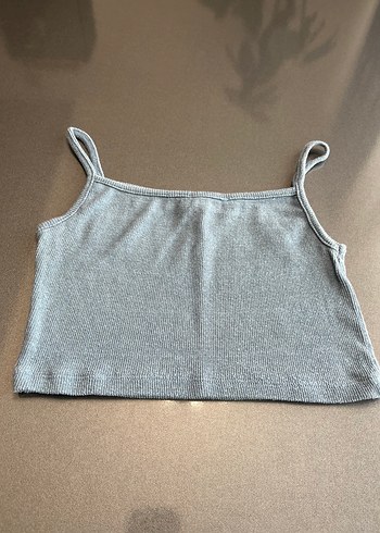 Gri Örgü Kolsuz Kadın Atlet - Görsel 5