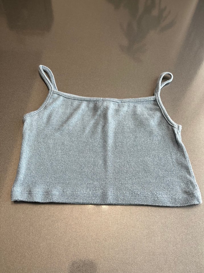 Gri Örgü Kolsuz Kadın Atlet - Görsel 5