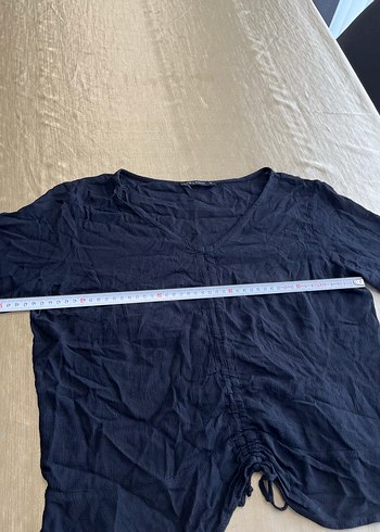 Lacivert V Yakalı Kadın Bluz - Görsel 3