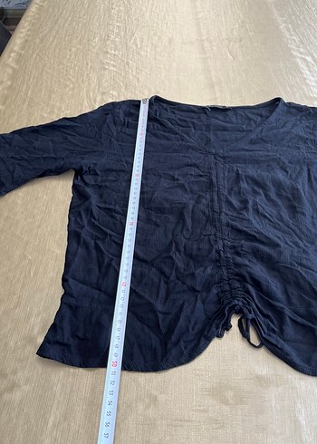 Lacivert V Yakalı Kadın Bluz - Görsel 2