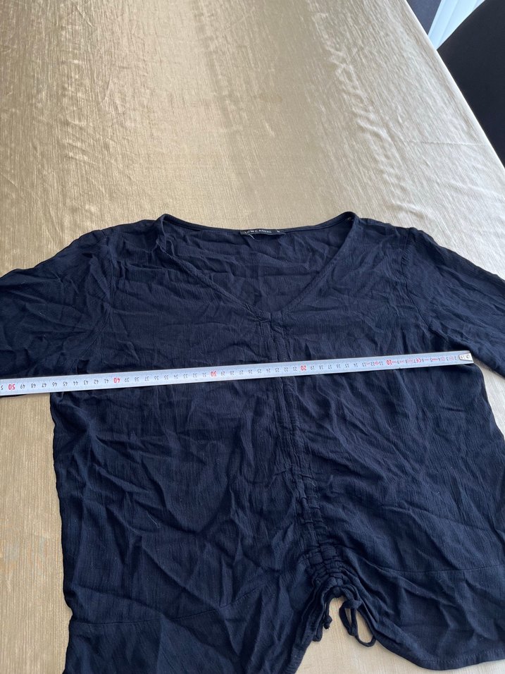 Lacivert V Yakalı  Kadın Bluz - Görsel 3