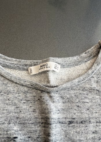 Gri Kız Sweatshirt Düğmeli Detaylı - Görsel 4