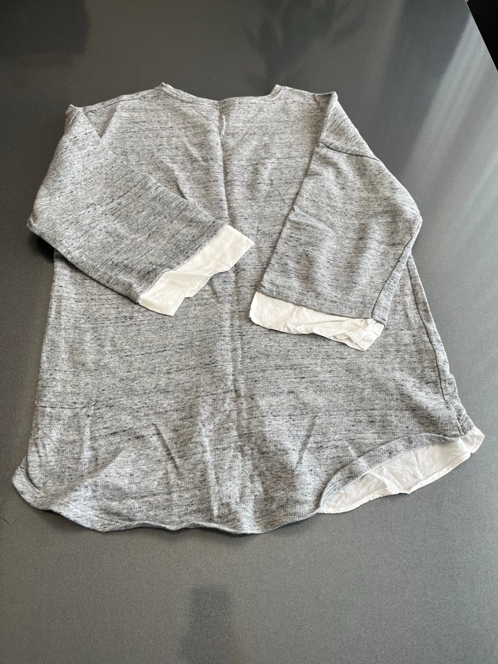 Gri Kız Sweatshirt Düğmeli Detaylı - Görsel 5