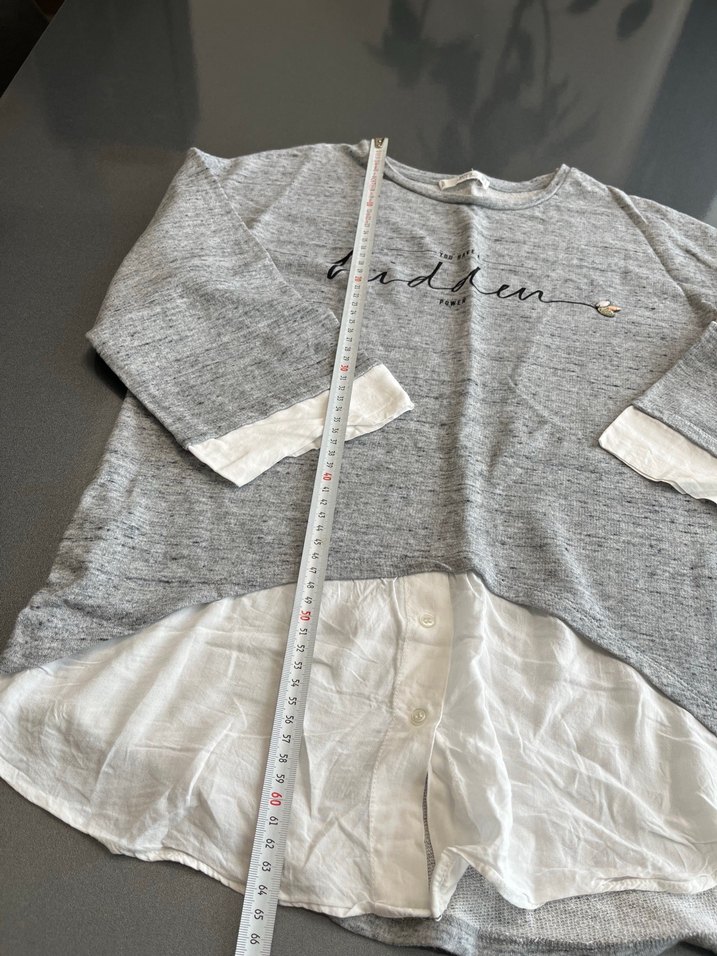 Gri Kız Sweatshirt Düğmeli Detaylı - Görsel 2