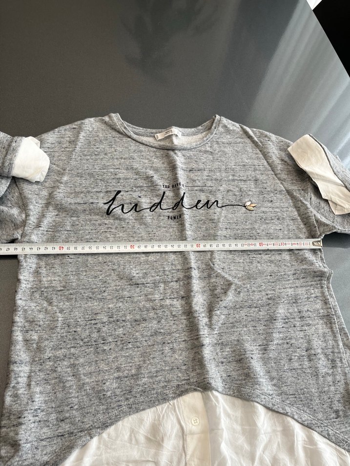 Gri Kız Sweatshirt Düğmeli Detaylı - Görsel 3