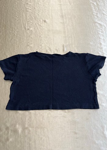 Siyah Kısa Kollu Kadın Crop Top - Görsel 5