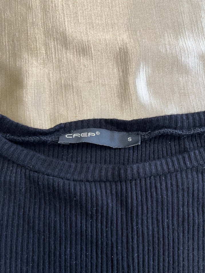 Siyah Kısa Kollu Kadın Crop Top - Görsel 4