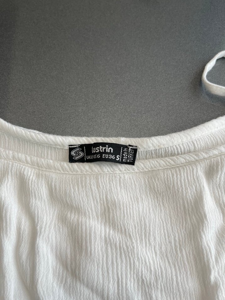 Dantel Detaylı Bohem Beyaz Straplez Bluz - Görsel 4