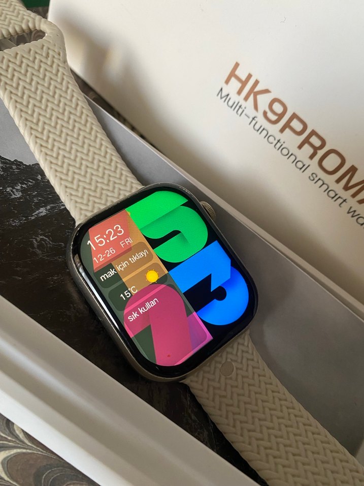 Bej Renk HK9PROMAX Akıllı Saat - Görsel 2