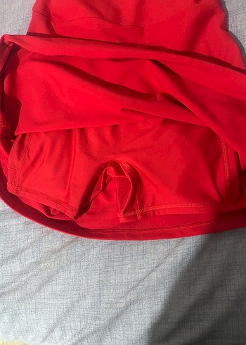 Kolsuz Kırmızı Midi Elbise mayo - Görsel 4