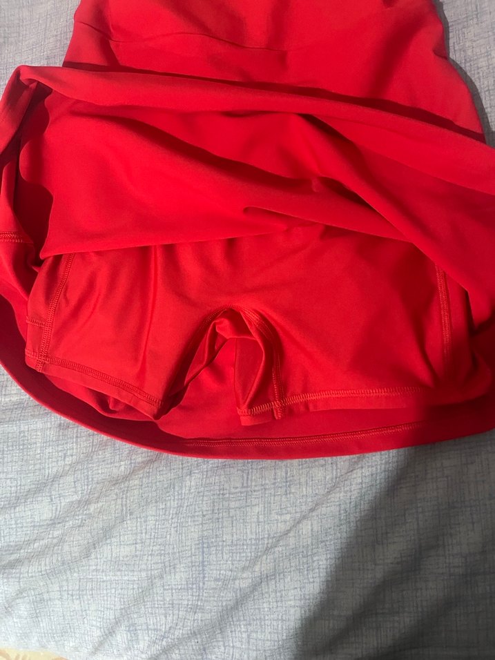 Kolsuz Kırmızı Midi Elbise mayo - Görsel 4