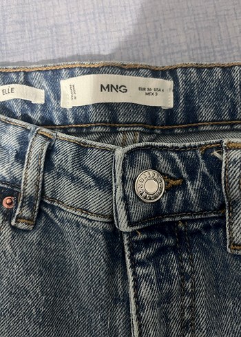 Kadın Gri Midi Boy Regular Fit Denim Pantolon mango - Görsel 2