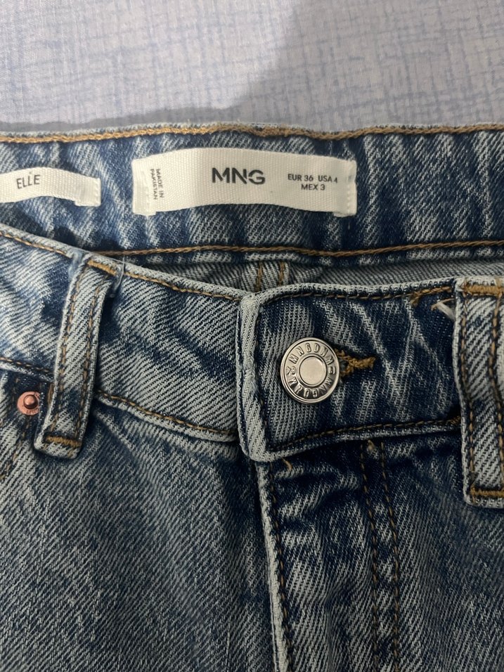 Kadın Gri Midi Boy Regular Fit Denim Pantolon mango - Görsel 2
