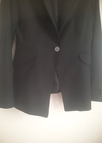 Düğmeli Siyah Kadın Blazer Ceket - Görsel 5