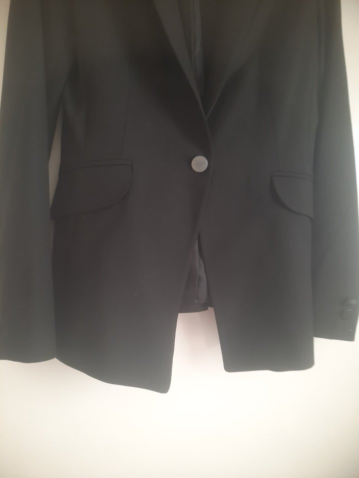 Düğmeli Siyah Kadın Blazer Ceket - Görsel 5