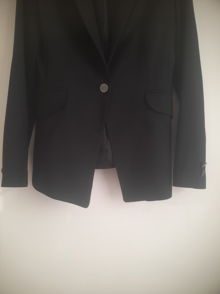 Düğmeli Siyah Kadın Blazer Ceket - Görsel 3