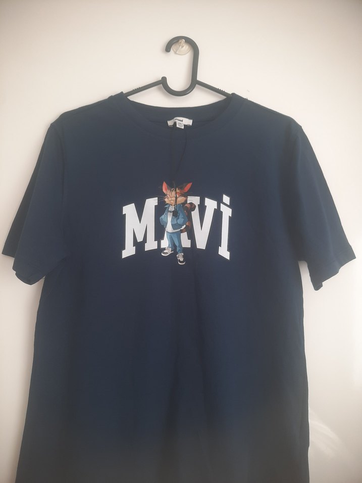 Erkek Çocuk Mavi Baskılı Kısa Kollu Tişört - Görsel 2