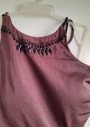 Bordo Kemerli İnce Askılı Mayo - Görsel 2