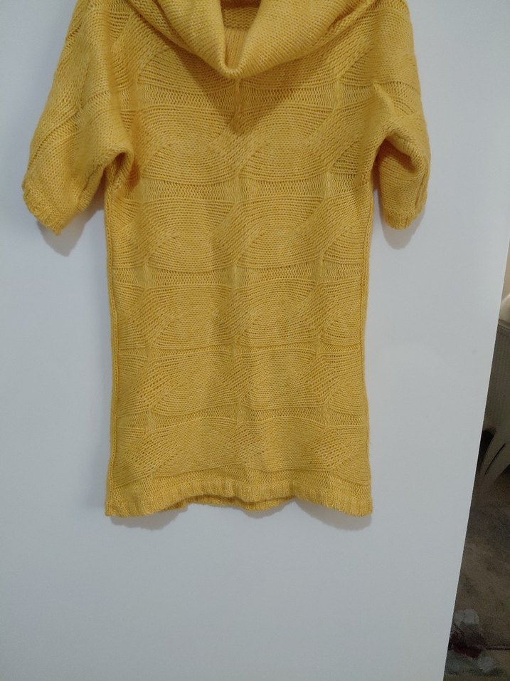 Sarı Triko Kadın Midi Kazak - Görsel 3