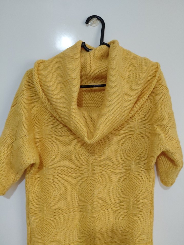 Sarı Triko Kadın Midi Kazak - Görsel 4