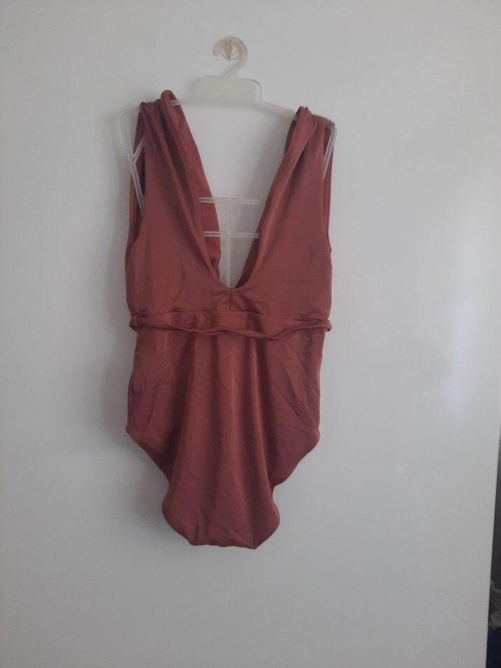 Bordo İnce Askılı Kemerli Bohem Mayo - Görsel 3