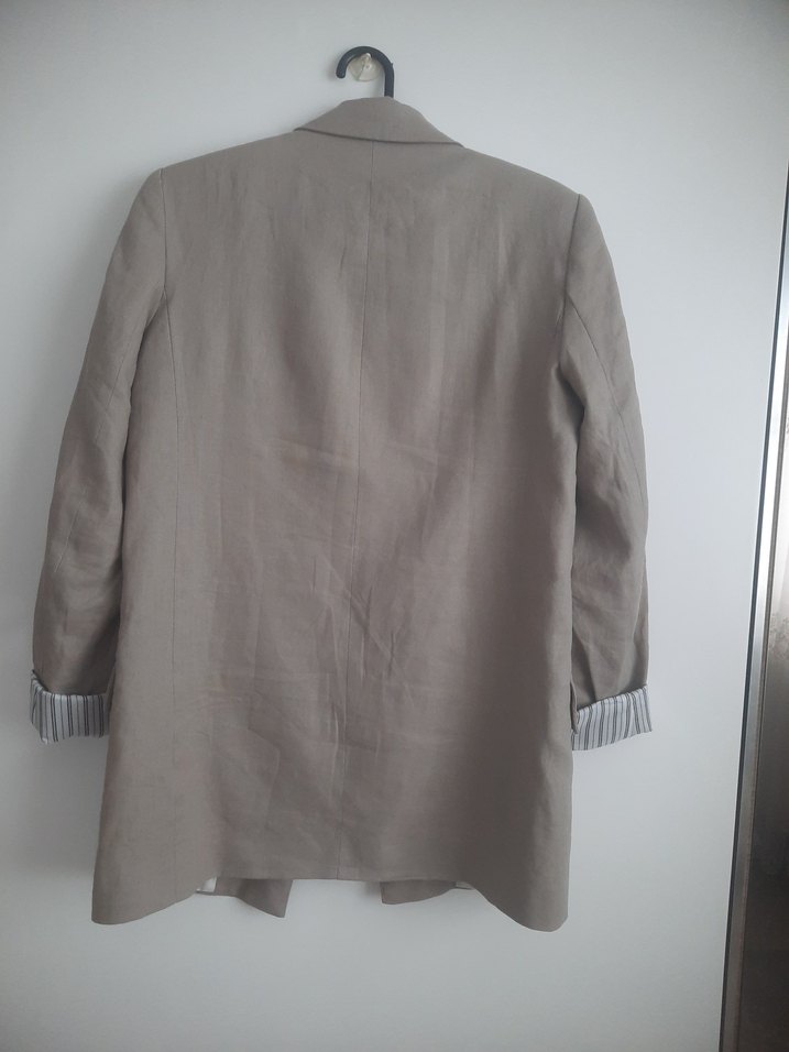 Bej Düğmeli Kadın Blazer Ceket - Görsel 4