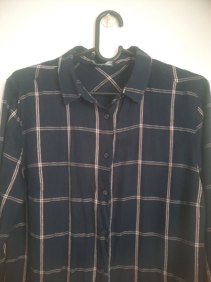 Düğmeli Uzun Kollu Kadın Keten Gömlek - Görsel 2